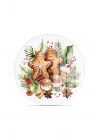 Decovetro Cam Sunum Servis Tabağı 3lü Yuvarlak Set Gingerbread Yılbaşı Kurabiye Desenli