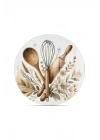 Decovetro Cam Sunum Servis Tabağı 3lü Yuvarlak Set Kitchenware Desenli