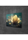 Decovetro Cam Tablo Gold Lily Desenli 50x70 cm