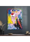 Decovetro Cam Tablo Pop Art Pembe Panter 30x40 cm