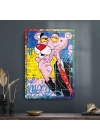 Decovetro Cam Tablo Pop Art Pembe Panter 50x70 cm