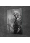 Decovetro Cam Tablo The Witcher Siyah Beyaz 30x40 cm