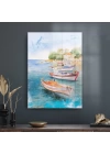 Decovetro Cam Tablo Yağlı Boya Kayıklar 30x40 cm