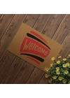 Decovetro Kapı Önü Halı Paspas Welcome Kırmızı Siyah Desenli 40 x 60 cm