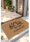 Decovetro Kapı Önü Halı Paspas Yoga Namaste Lotus Çiçeği Baskılı 40 x 60 Cm