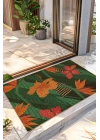 Decovetro Paspas Botanik Çiçek Desenli Kapı Önü Halı Paspası 40 x 60 cm