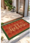 Decovetro Renkli Kapı Önü Halı Paspas Hello Retro Baskılı 40 x 60 Cm