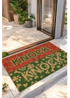 Decovetro Renkli Kapı Önü Halı Paspas Knock Knock Pati Desenli 40 x 60 Cm