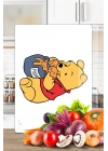 Obur Pooh Desenli Cam Kesme Tahtası ve Sunumluk 25 x 35 cm