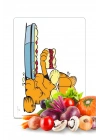 Garfield Lazanya Desenli Cam Kesme Tahtası ve Sunumluk 25 x 35 cm
