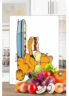 Garfield Lazanya Desenli Cam Kesme Tahtası ve Sunumluk 25 x 35 cm