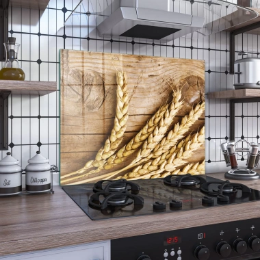 Decovetro Ocak Arkası Koruyucu Buğday Taneleri Desenli 60x52cm