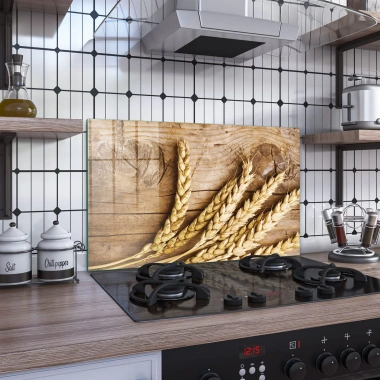 Decovetro Ocak Arkası Koruyucu Buğday Taneleri Desenli 76x50cm