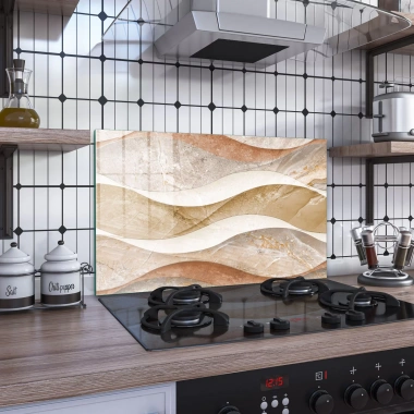 Decovetro Ocak Arkası Koruyucu Dalgalı Mermer Desenli 60x40cm