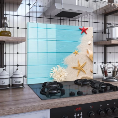 Decovetro Ocak Arkası Koruyucu Deniz Yıldızı Desenli 60x52cm