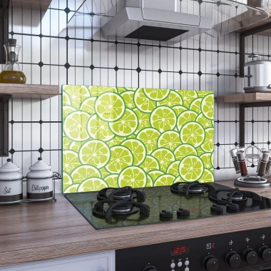 Decovetro Ocak Arkası Koruyucu Misket Limon Desenli 60x40cm