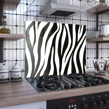 Decovetro Ocak Arkası Koruyucu Zebra Desenli 60x52cm