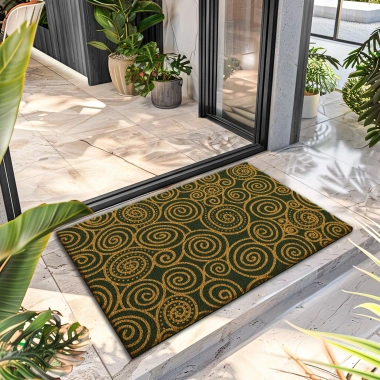 Decovetro Paspas Soyut Sarmal Desenli Kapı Önü Paspası 40 x 60 cm