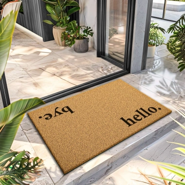 Decovetro Paspas Hello Bye Desenli Kapı Önü Paspası 40 x 60 cm