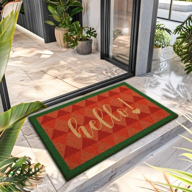 Decovetro Paspas Retro Hello Desenli Kapı Önü Paspası 40 x 60 cm