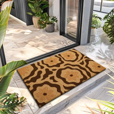 Decovetro Paspas Çiçek Desenli Kapı Önü Paspası 40 x 60 cm