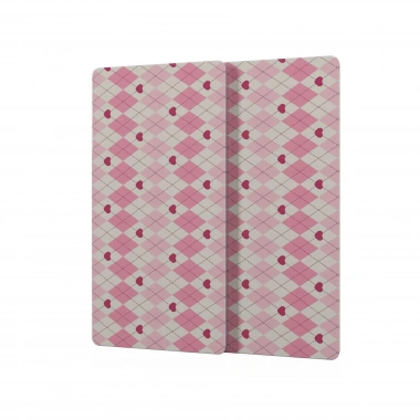 Decovetro Cam Kahve Sofra Sunum Tablası 2li Set Pembe Baklava Desenli 30 x 15 cm