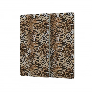 Decovetro Cam Kahve Sofra Sunum Tablası 2li Set Leopar Desenli 30 x 15 cm