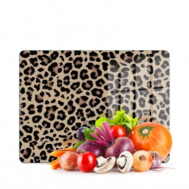 Decovetro Cam Kesme Tahtası ve Sunumluk Leopar Desenli 20 x 30 cm