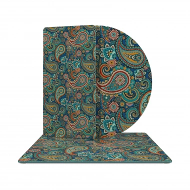 Decovetro Cam Sunum Servis Tabağı 3lü Karma Set Şal Desenli