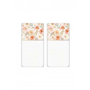 Decovetro Cam Kahve Sofra Sunum Tablası 2li Set Flower & Points Desenli 30 x 15 cm