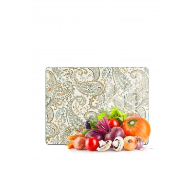 Decovetro Cam Kesme Tahtası ve Sunumluk Şal Desenli 40 x 30 cm