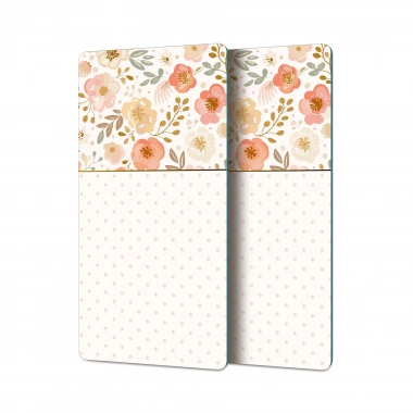 Decovetro Cam Kahve Sofra Sunum Tablası 2li Set Flower & Points Desenli 30 x 15 cm
