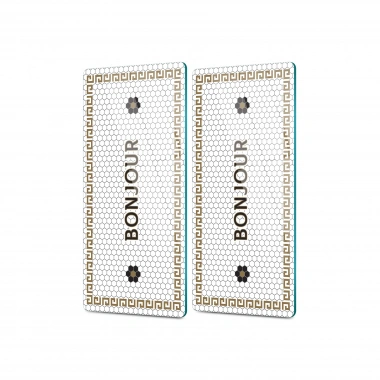 Decovetro Cam Kahve Sofra Sunum Tablası 2li Set Bonjour 30 x 15 cm