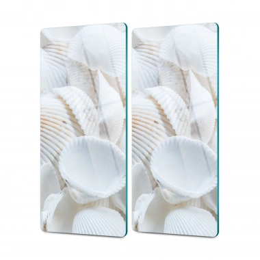 Decovetro Cam Kahve Sofra Sunum Tablası 2li Set Deniz Kabuğu Desenli 30 x 15 cm