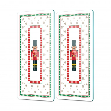 Decovetro Cam Kahve Sofra Sunum Tablası 2li Set Fındıkkıran Desenli 30 x 15 cm