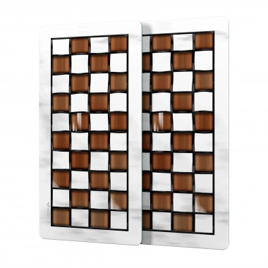 Decovetro Cam Kahve Sofra Sunum Tablası 2li Set MacKenzie Coffee White 30 x 15 cm