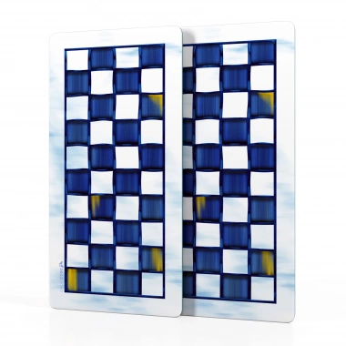 Decovetro Cam Kahve Sofra Sunum Tablası 2li Set MacKenzie Blue White 30 x 15 cm