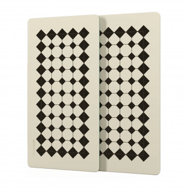 Decovetro Cam Kahve Sofra Sunum Tablası 2li Set Vintage Bej Geometrik Çizgiler 30 x 15 cm