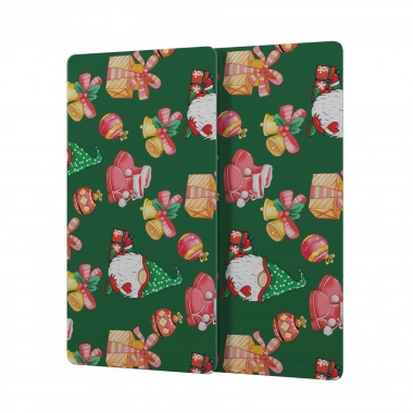 Decovetro Cam Kahve Sofra Sunum Tablası 2li Set Noel Yılbaşı Desenli 30 x 15 cm