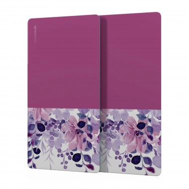 Decovetro Cam Kahve Sofra Sunum Tablası 2li Set Vintage Lila Çiçek 30 x 15 cm