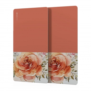 Decovetro Cam Kahve Sofra Sunum Tablası 2li Set Vintage Turuncu Gül 30 x 15 cm