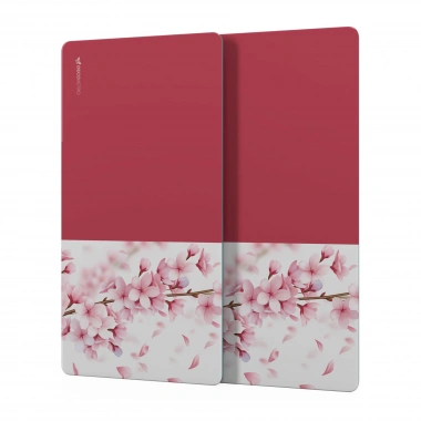 Decovetro Cam Kahve Sofra Sunum Tablası 2li Set Vintage Pembe Çiçekler 30 x 15 cm