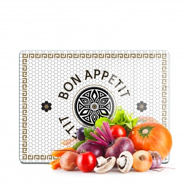 Decovetro Cam Kesme Tahtası ve Sunumluk Amore Bon Appetit 30x40 cm