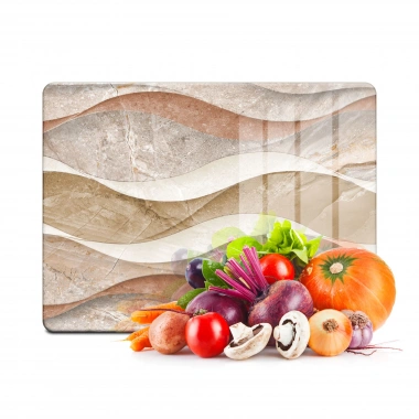 Decovetro Cam Kesme Tahtası ve Sunumluk Dalgalı Mermer Desenli 20x30 Cm