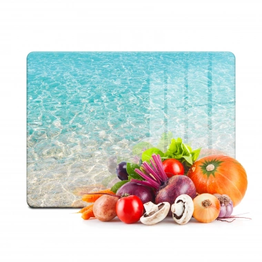 Decovetro Cam Kesme Tahtası ve Sunumluk Deniz Kum Sahil Desenli 20x30 Cm