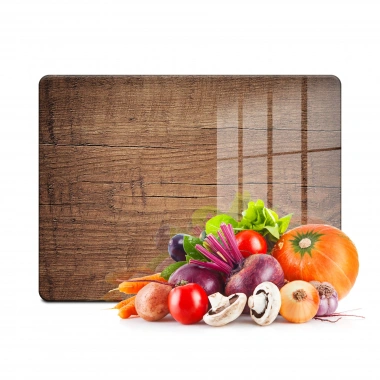 Decovetro Cam Kesme Tahtası ve Sunumluk Eski Ahşap Desenli 30x40 Cm