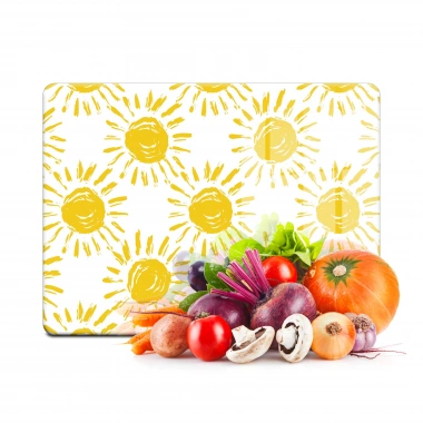 Decovetro Cam Kesme Tahtası ve Sunumluk Güneş Desenli 30x40 Cm