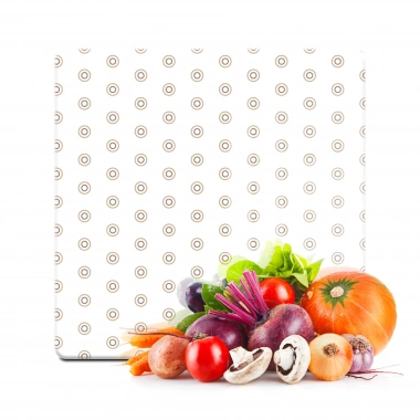 Decovetro Cam Kesme Tahtası ve Sunumluk Kare Küçük Daire Desenli 30x30 Cm