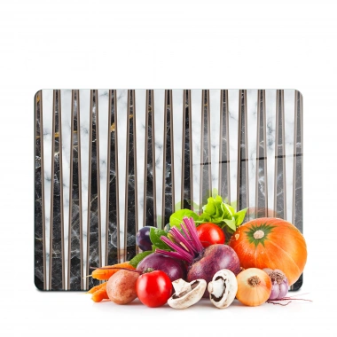 Decovetro Cam Kesme Tahtası ve Sunumluk Pi Natura Karışık Mermer Desenli 30x40 cm