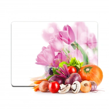 Decovetro Cam Kesme Tahtası ve Sunumluk Lale Çiçekleri Desenli 20x30 Cm